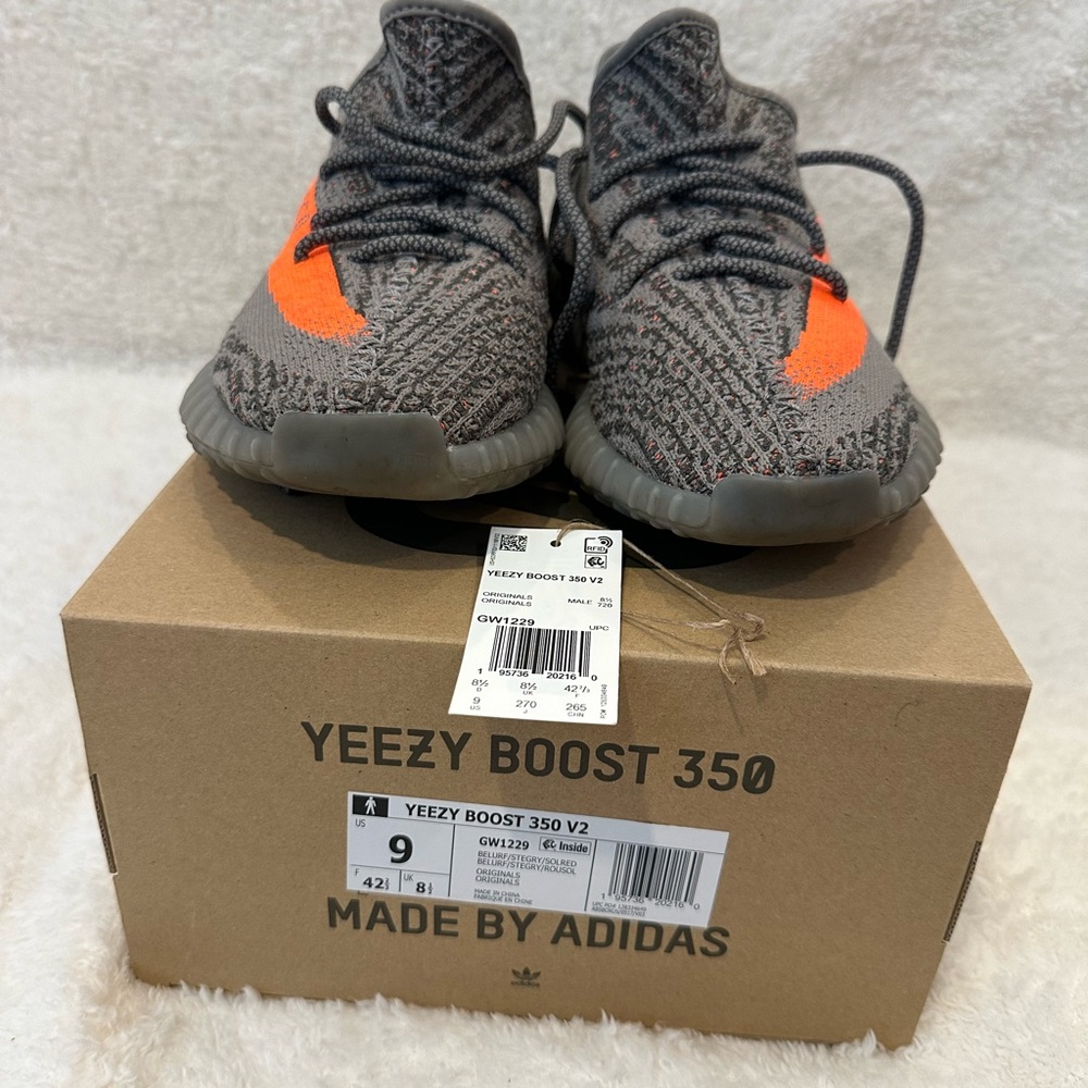 Adidas Yeezy Boost 350 V2 Men’s Sneakers - Gray and Orange